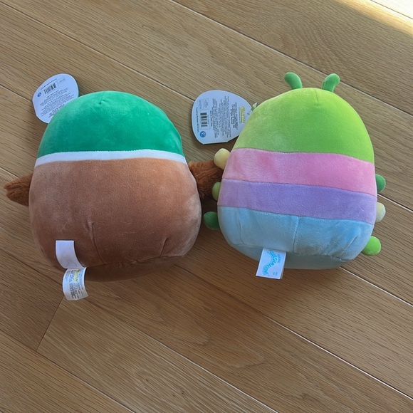 Two 8 inch squishmallows, mallard duck and caterpillar - Picture 4 of 4
